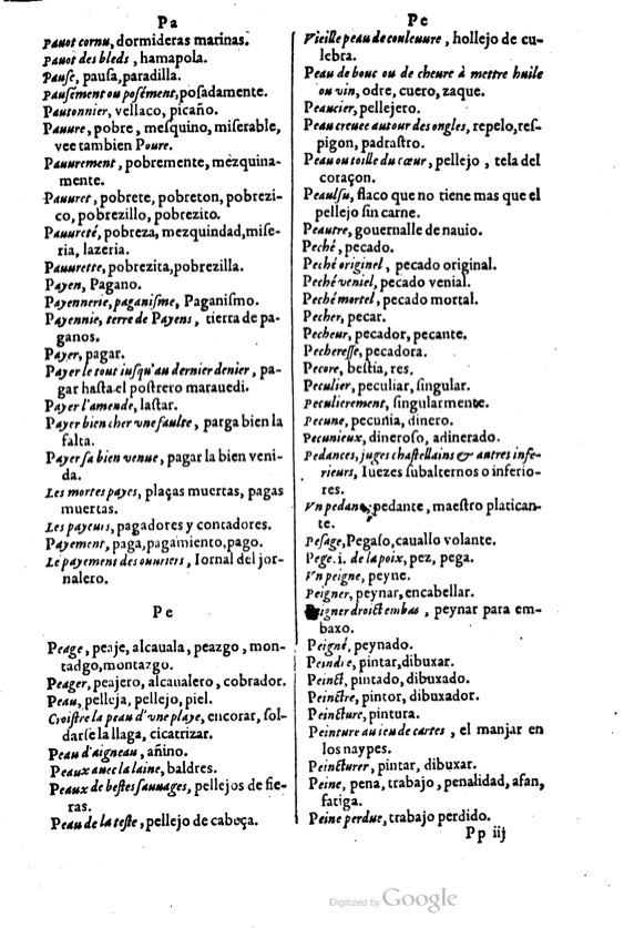 1621 - Adrian Tiffaine - Trésor des deux langues espagnole et française - BM Lyon