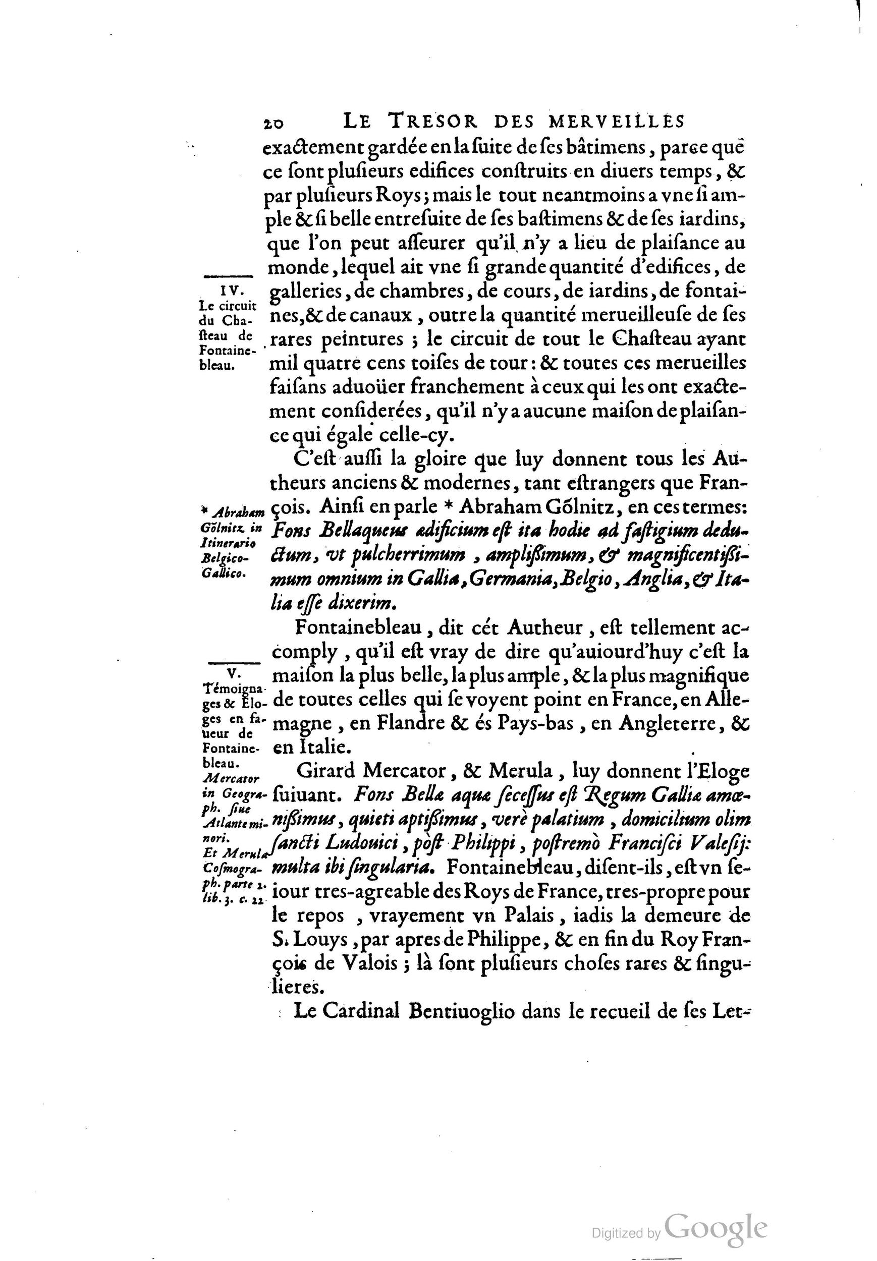 1642 - Sébastien Cramoisy - Trésor des merveilles de la maison royale de Fontainebleau - BM Lyon 1642 - Sébastien Cramoisy - Trésor des merveilles de la maison royale de Fontainebleau - BM Lyon
