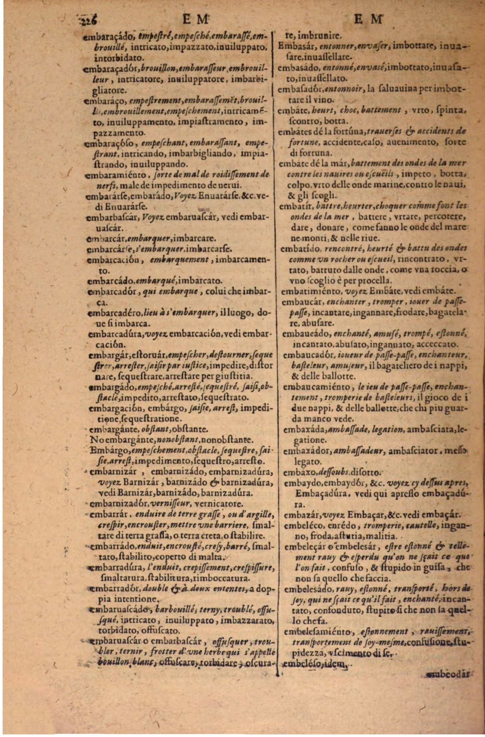 1606 - Samuel Crespin - Thresor des trois langues, francoise, italiene et espagnolle - BSB Munich