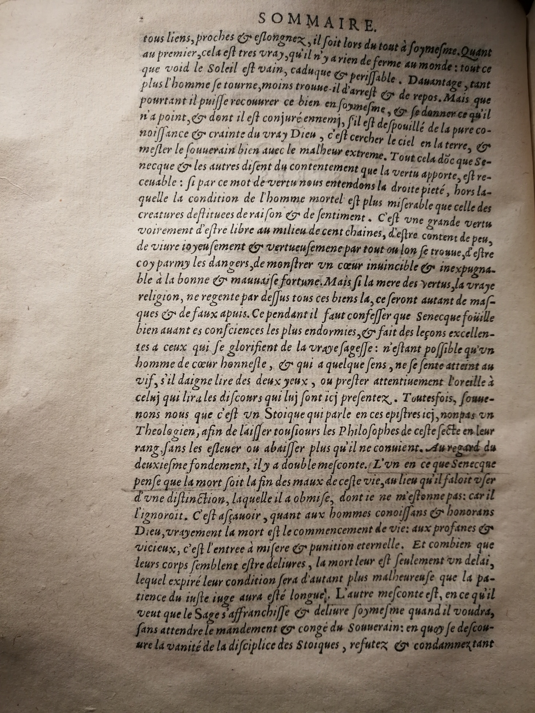 1590 (= 1595) - Jean Houzé - Œuvres morales et mêlées de Sénèque, Trésor de philosophie morale - T. 2 - BnF