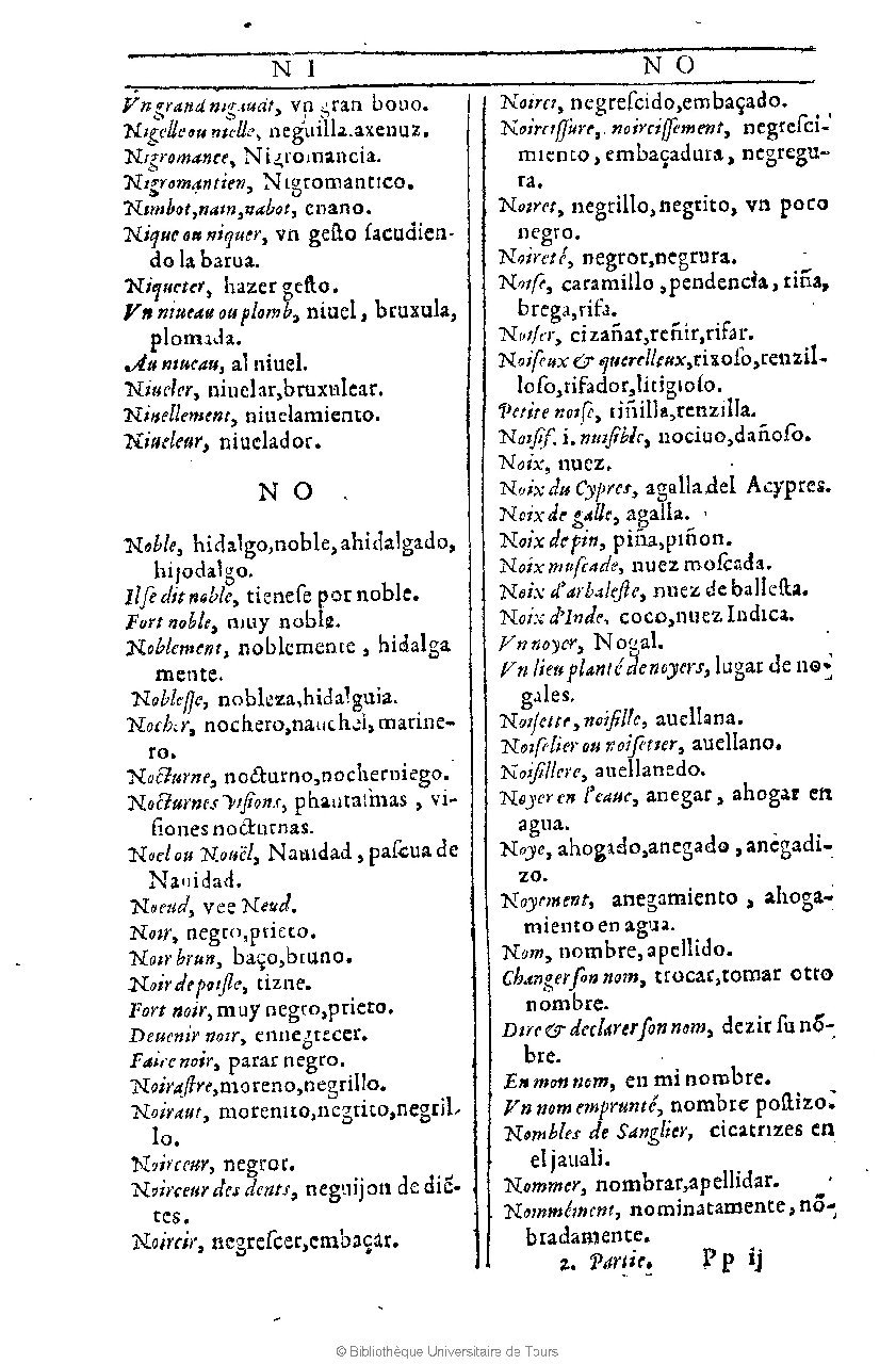 1607 - Marc Orry - Trésor des deux langues espagnole et française (Première et Seconde parties) - BU Tours