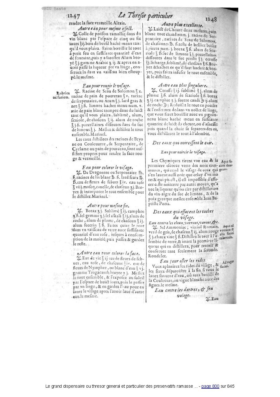 1609 - Étienne Gamonet - Grand dispensaire ou Trésor général et particulier des préservatifs - BIU Santé