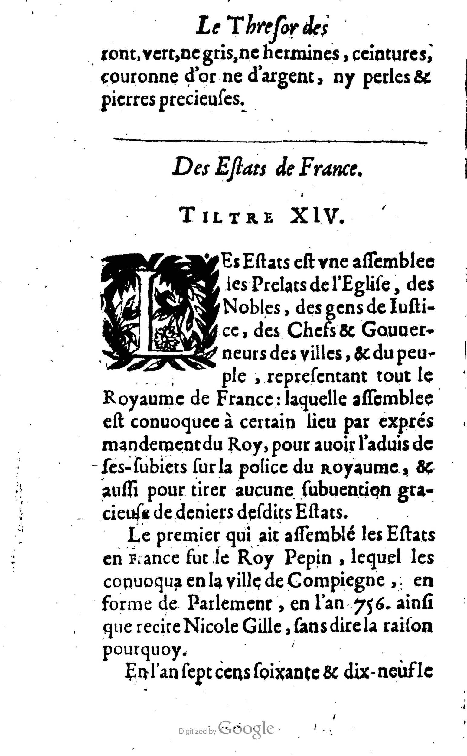 1638 - Jean Corrozet - Trésor des histoires de France - BM Lyon