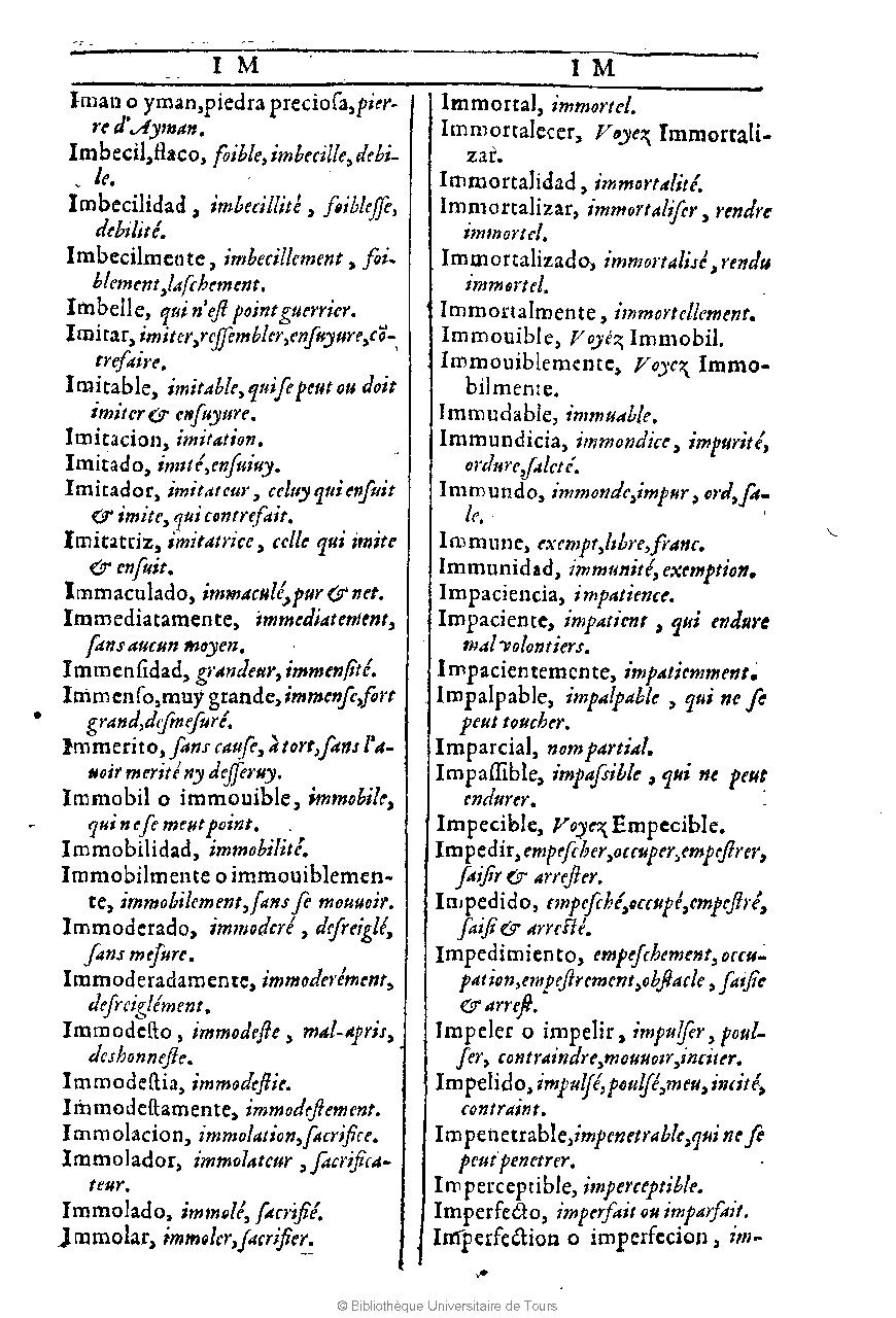 1607 - Marc Orry - Trésor des deux langues espagnole et française (Première et Seconde parties) - BU Tours