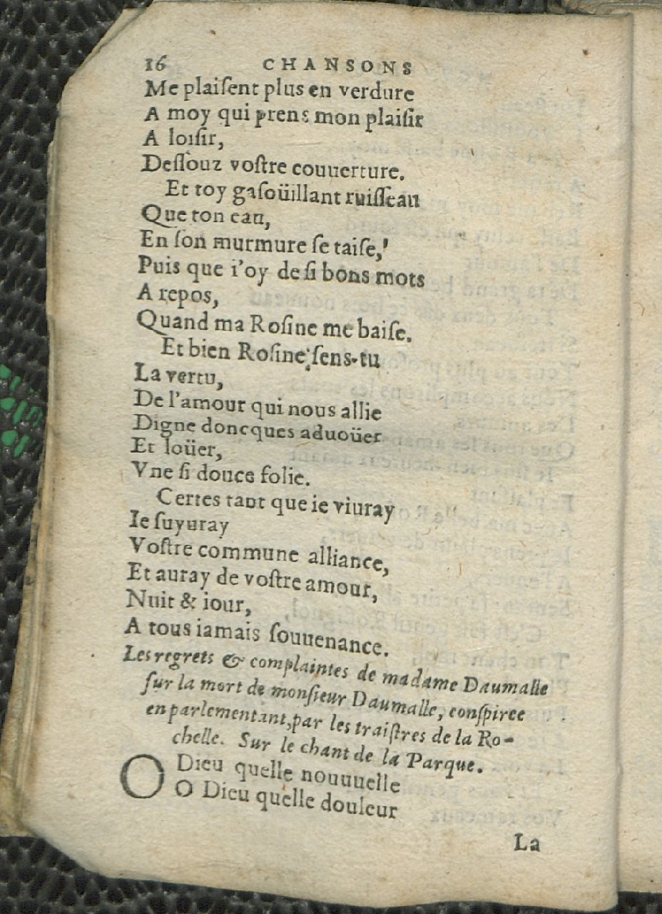 1575 - Pierre Brenouzet - Trésor de tous les recueils de chansons, tant amoureuses, rustiques, que musicales - Det KLG Copenhague