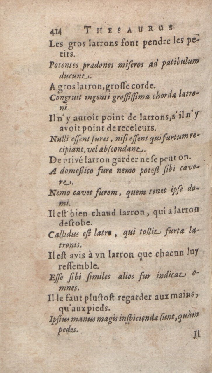 1612 - Dominicus Custos - Trésor des proverbes français  - Bibliopol-Olomuc
