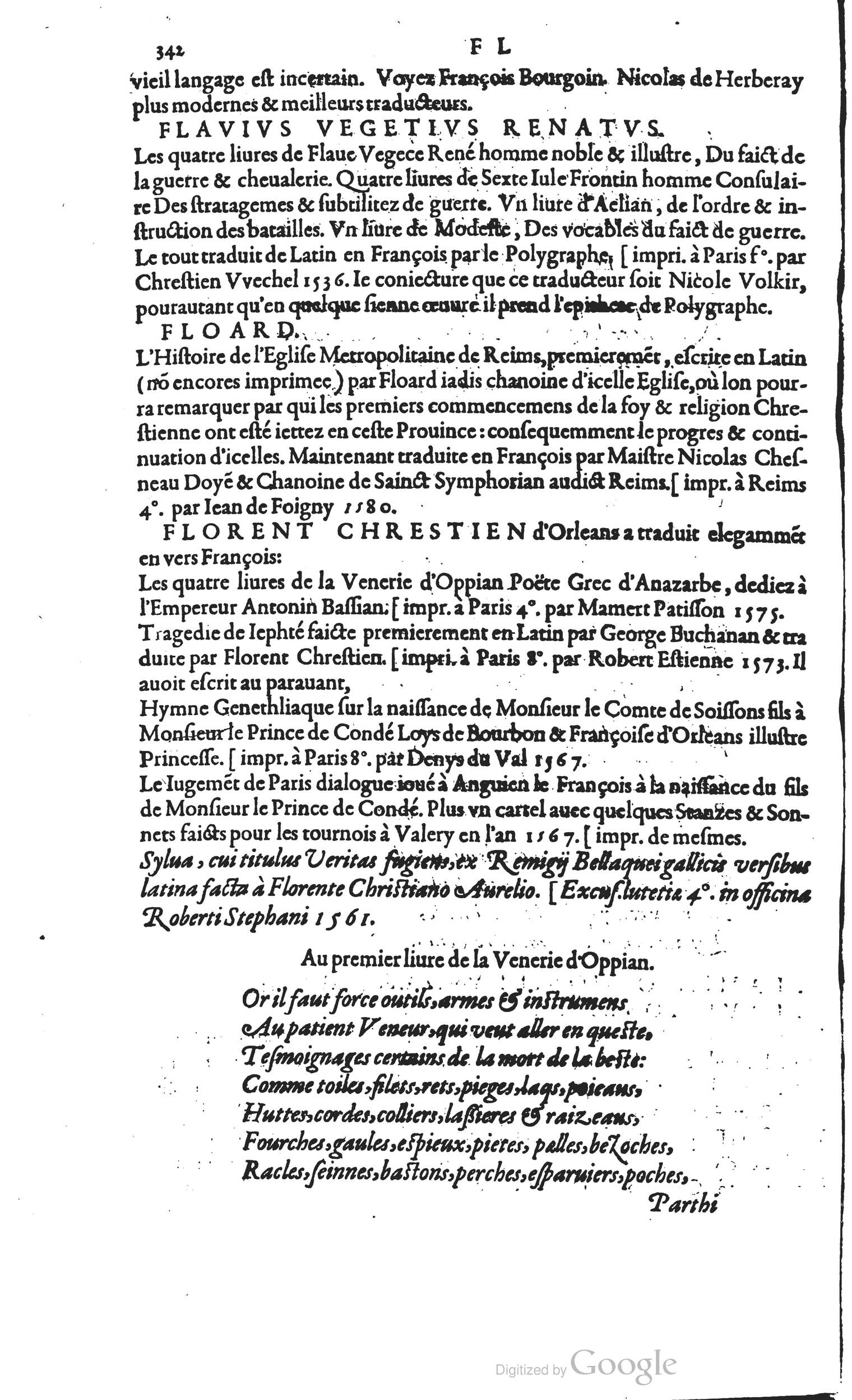 1585 - Barthélemy Honorat - Bibliothèques françaises - BSB Munich