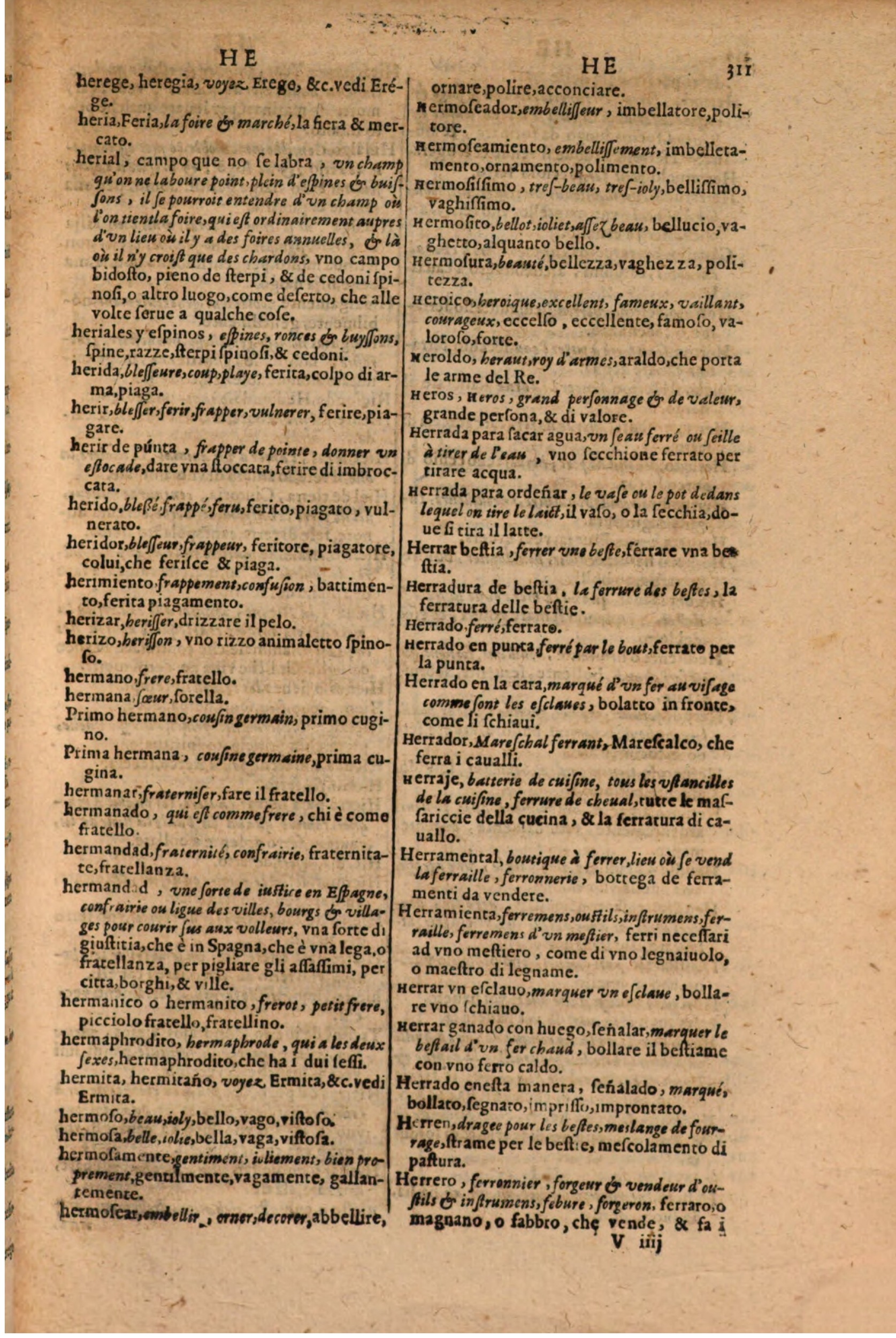 1606 - Samuel Crespin - Thresor des trois langues, francoise, italiene et espagnolle - BSB Munich