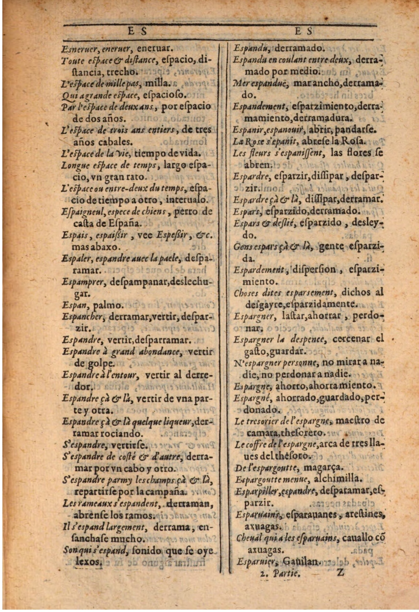 1607 - Marc Orry - Trésor des deux langues espagnole et française (Seconde partie) - BSB Munich