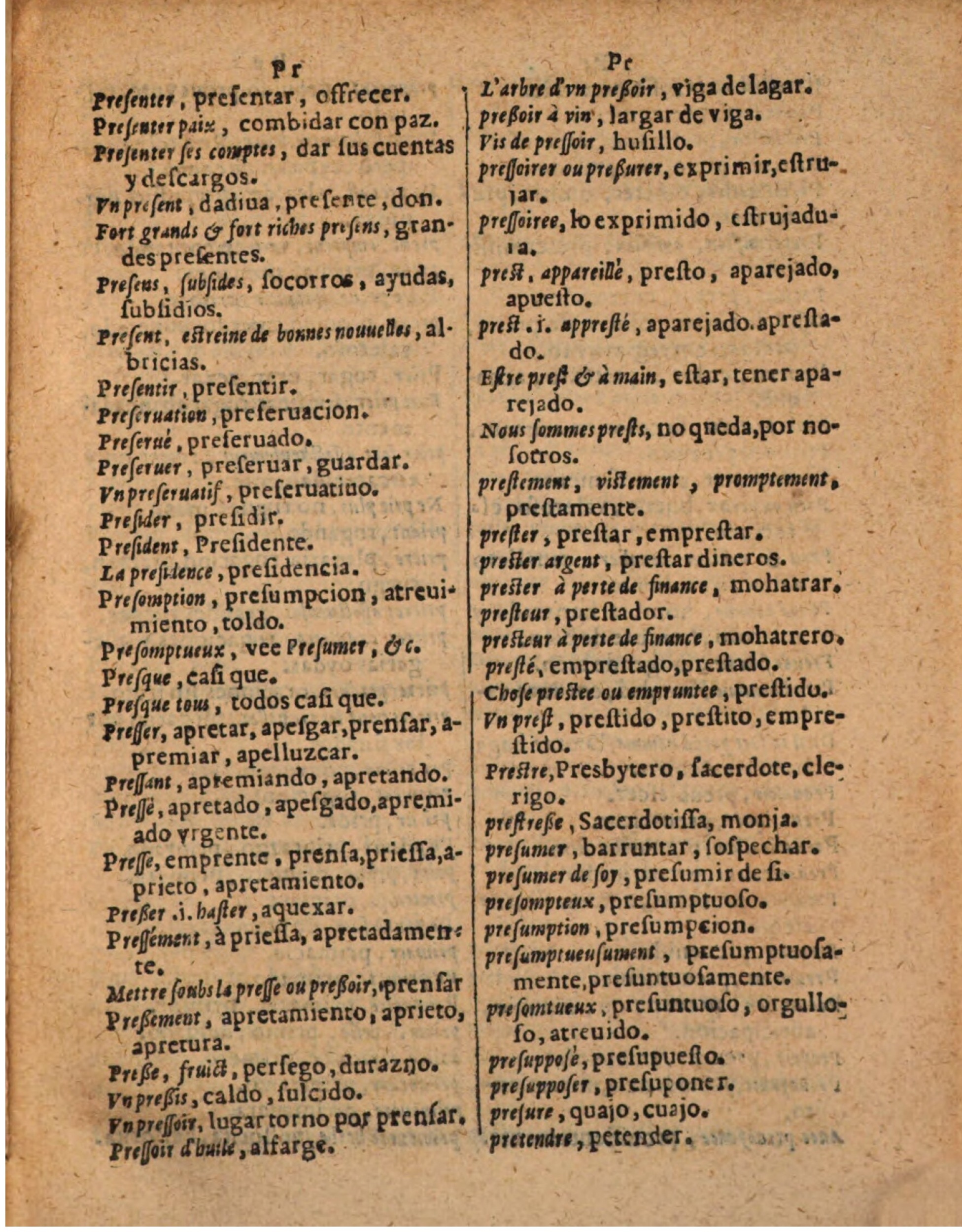 1624 - Hubert Antoine - Trésor des deux langues espagnole et française (Seconde partie) - BSB Munich