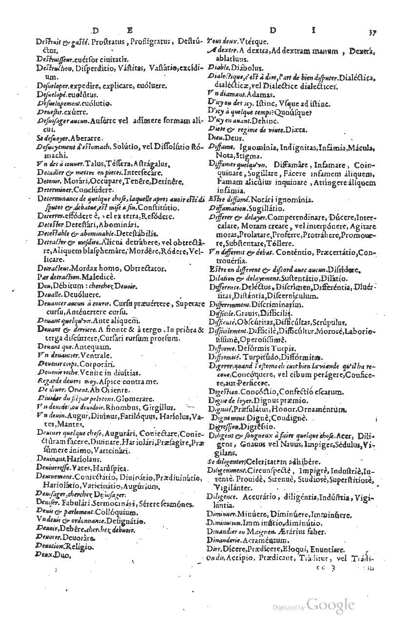 1585 - Simphorianum Beraud et Stephanum Michaëlem - Trésor des mots et traits français - Barcelone