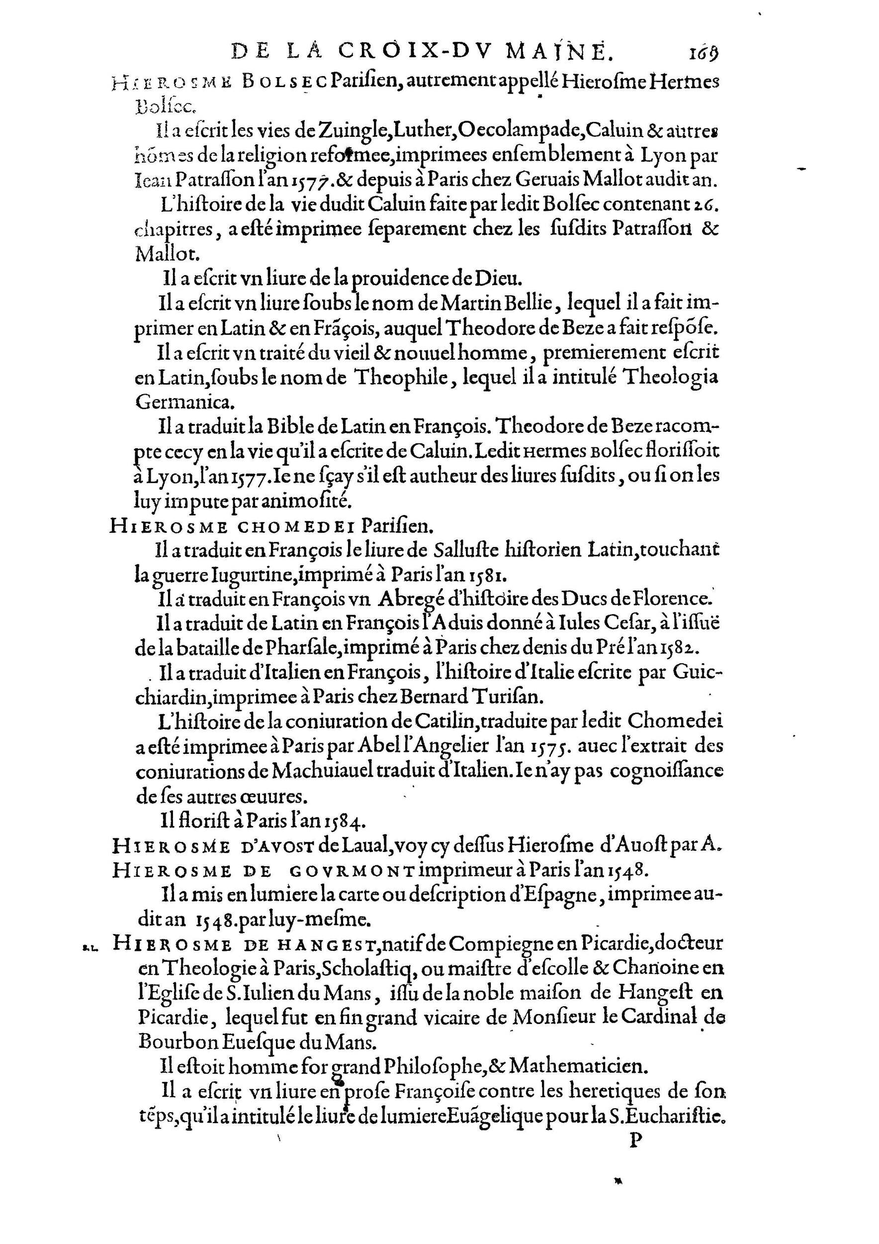 1584 - Abel L&#039;Angelier - Bibliothèques françaises - BnF