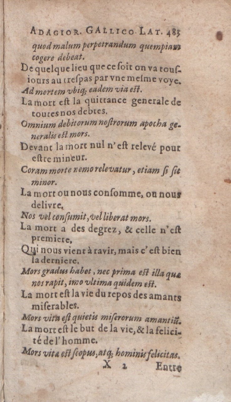 1612 - Dominicus Custos - Trésor des proverbes français  - Bibliopol-Olomuc