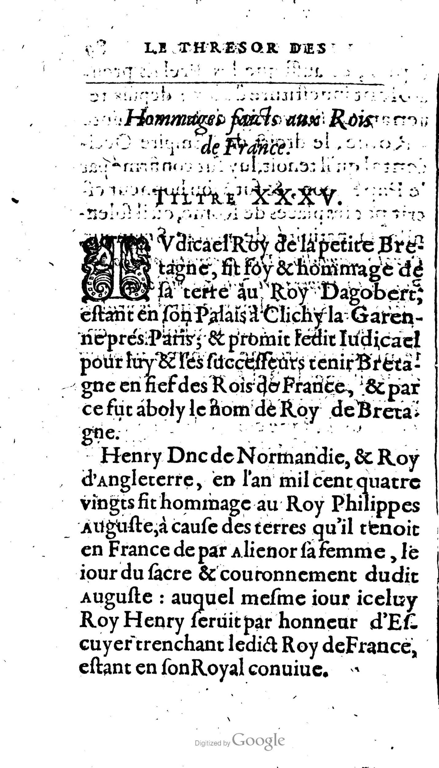 1604 - Galiot Corrozet - Trésor des histoires de France - BnF Arsenal