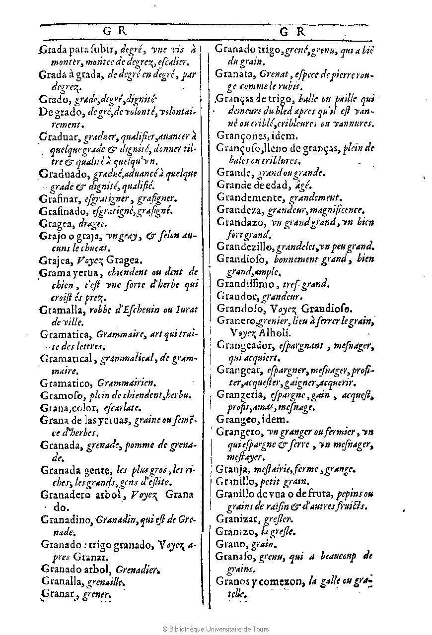 1607 - Marc Orry - Trésor des deux langues espagnole et française (Première et Seconde parties) - BU Tours