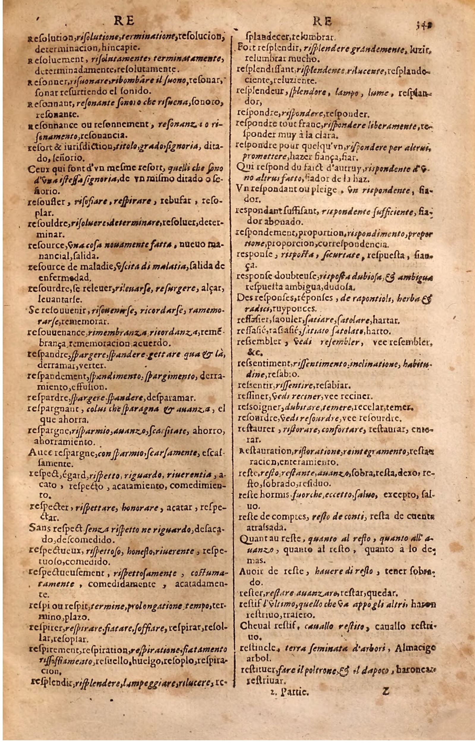1627 - Jacques Crespin - Trésor des trois langues (Seconde partie) - Regensburg