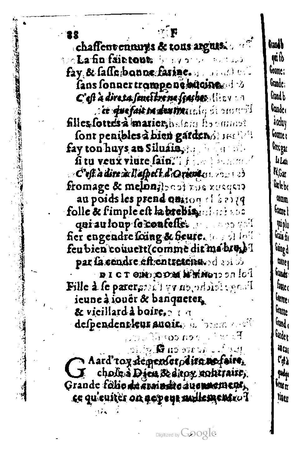 1582 - Nicolas Bonfons - Trésor des sentences dorées - BM Lyon
