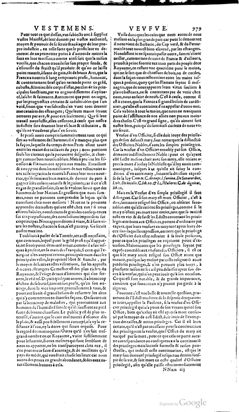 1629 - Veuve Nicolas Buon - Trésor du droit français (21754 T. 3) - BM Lyon