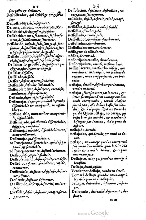 1621 - Adrian Tiffaine - Trésor des deux langues espagnole et française - BM Lyon