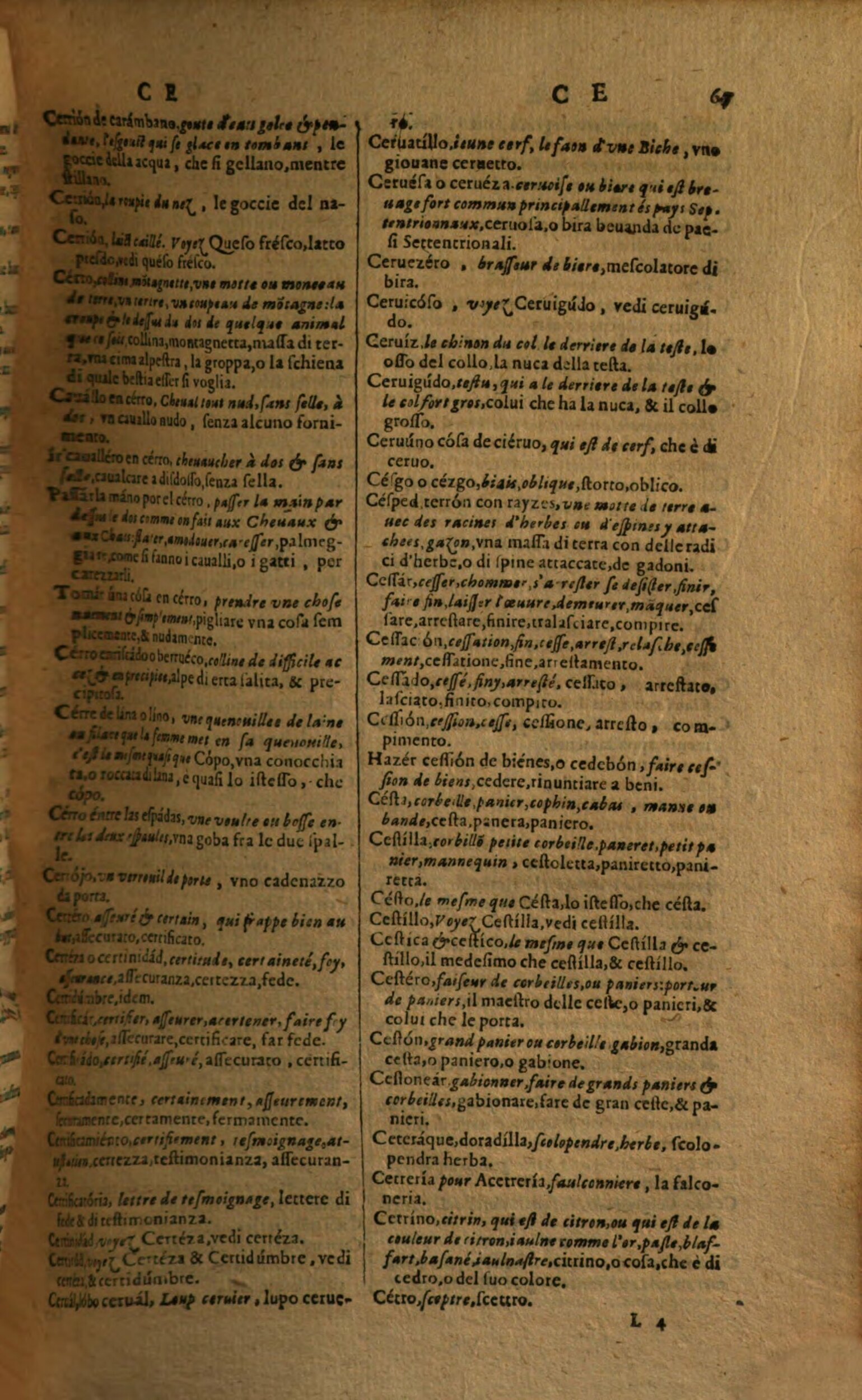 1617 - Samuel Crespin - Trésor des trois langues espagnole, française et italienne (Première partie) - Regensburg