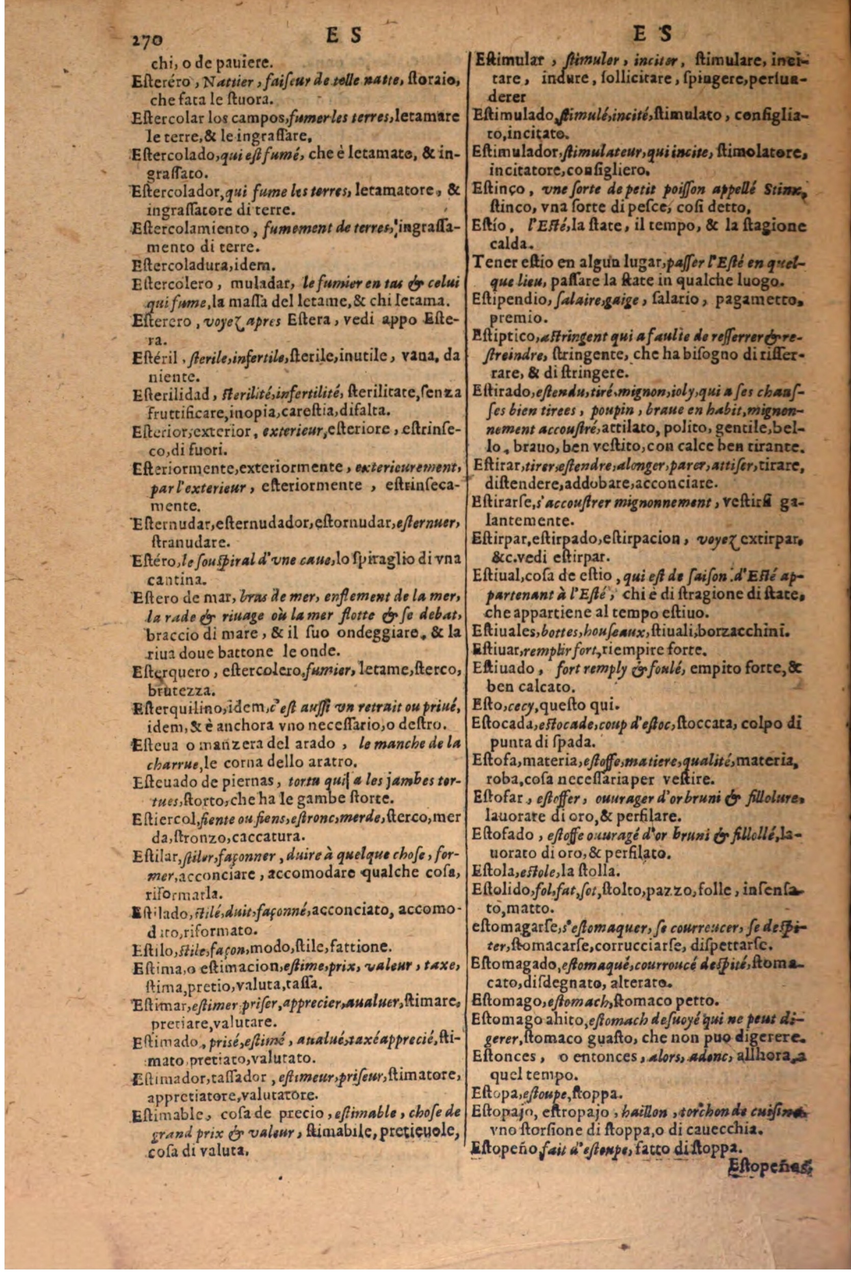 1606 - Samuel Crespin - Thresor des trois langues, francoise, italiene et espagnolle - BSB Munich