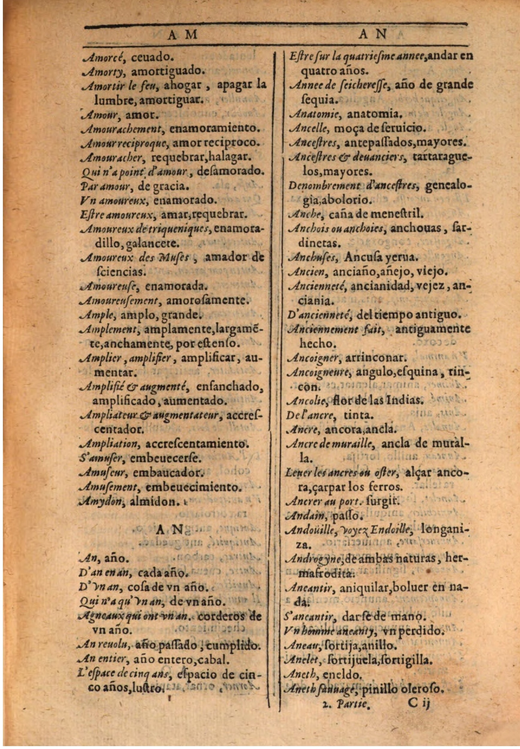 1607 - Marc Orry - Trésor des deux langues espagnole et française (Seconde partie) - BSB Munich