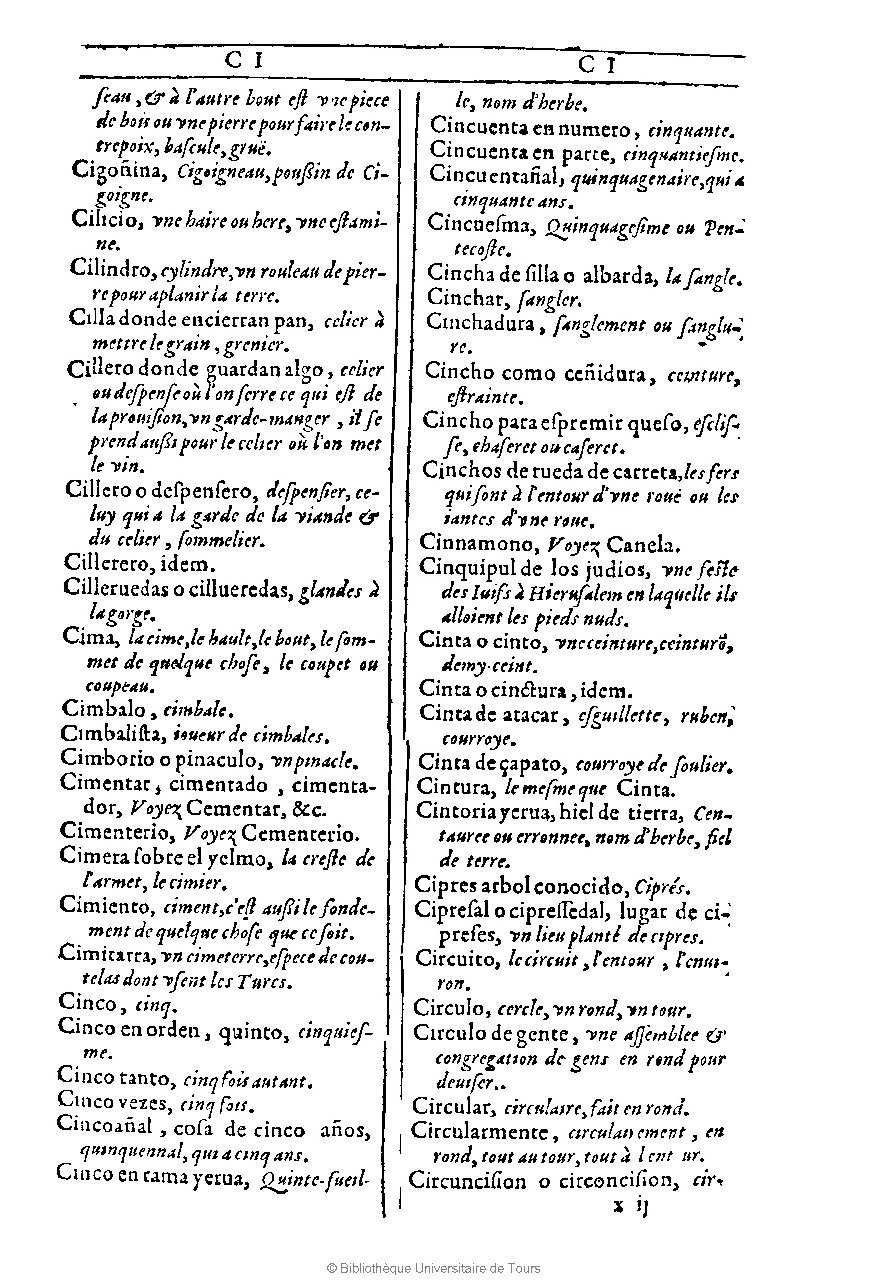 1607 - Marc Orry - Trésor des deux langues espagnole et française (Première et Seconde parties) - BU Tours