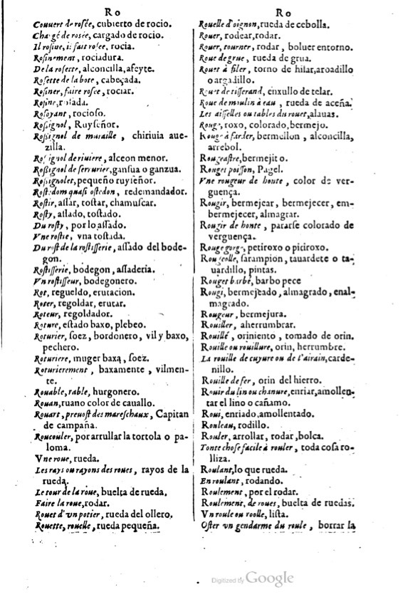 1621 - Adrian Tiffaine - Trésor des deux langues espagnole et française - BM Lyon