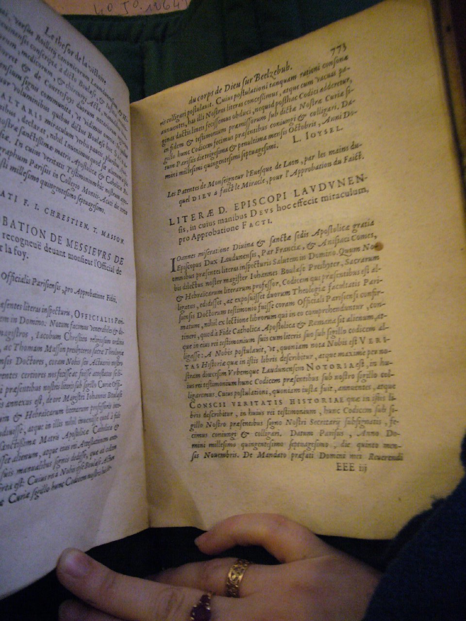 1578 - Nicolas Chesneau - Trésor et entière histoire de la triomphante victoire du corps de Dieu sur l’esprit malin - BnF Arsenal