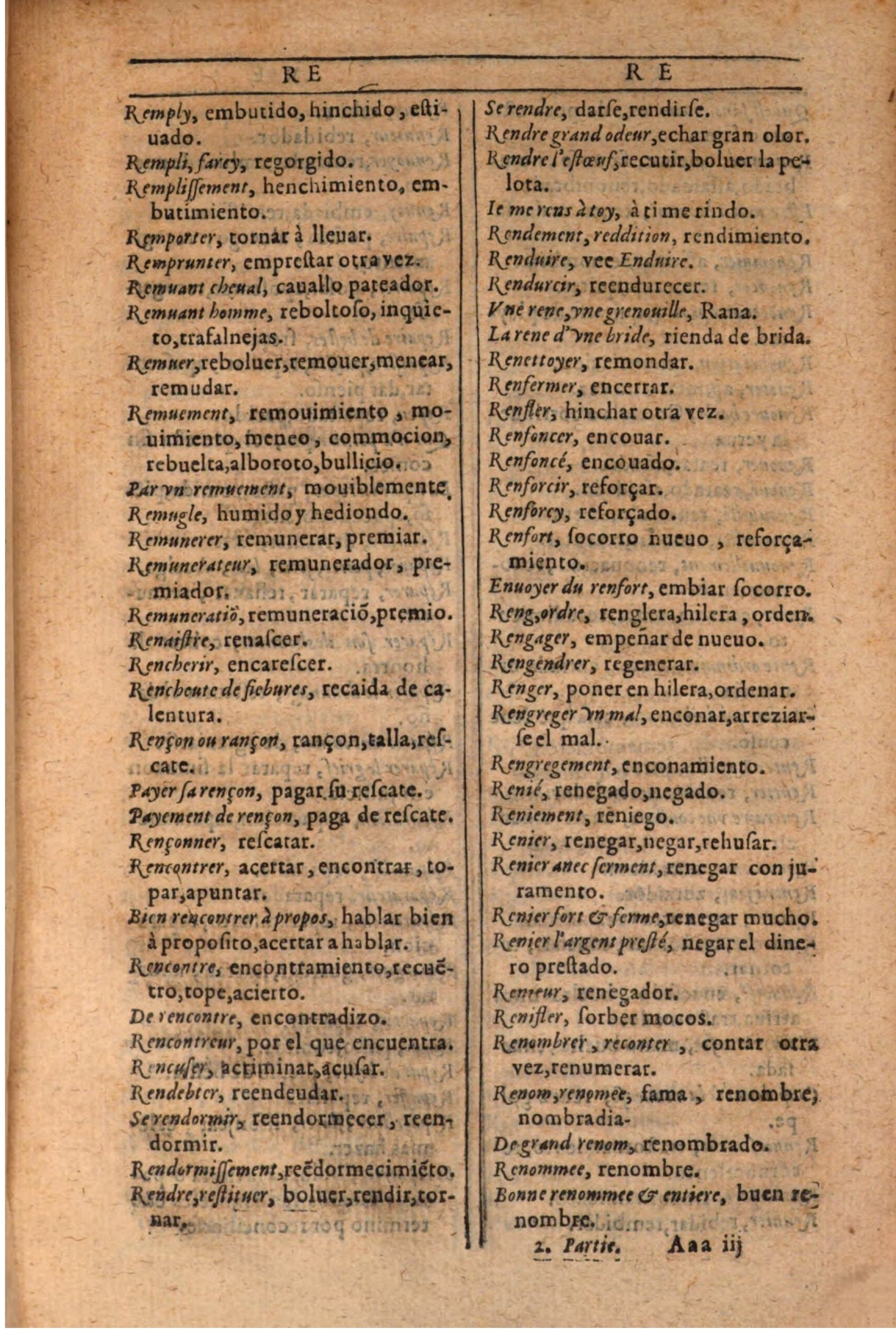 1607 - Marc Orry - Trésor des deux langues espagnole et française (Seconde partie) - BSB Munich