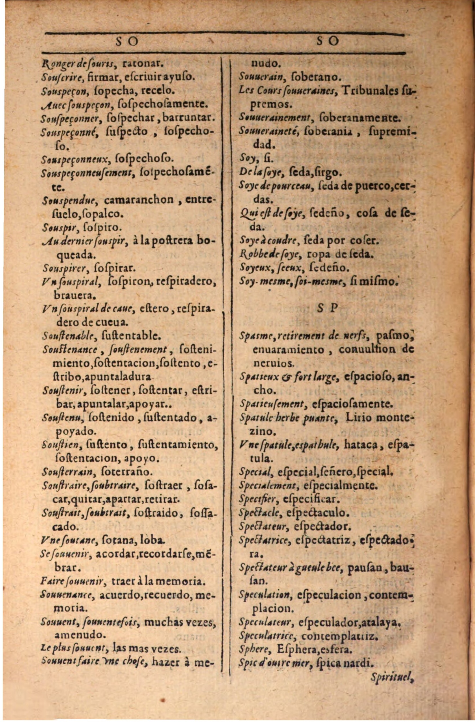 1607 - Marc Orry - Trésor des deux langues espagnole et française (Seconde partie) - BSB Munich