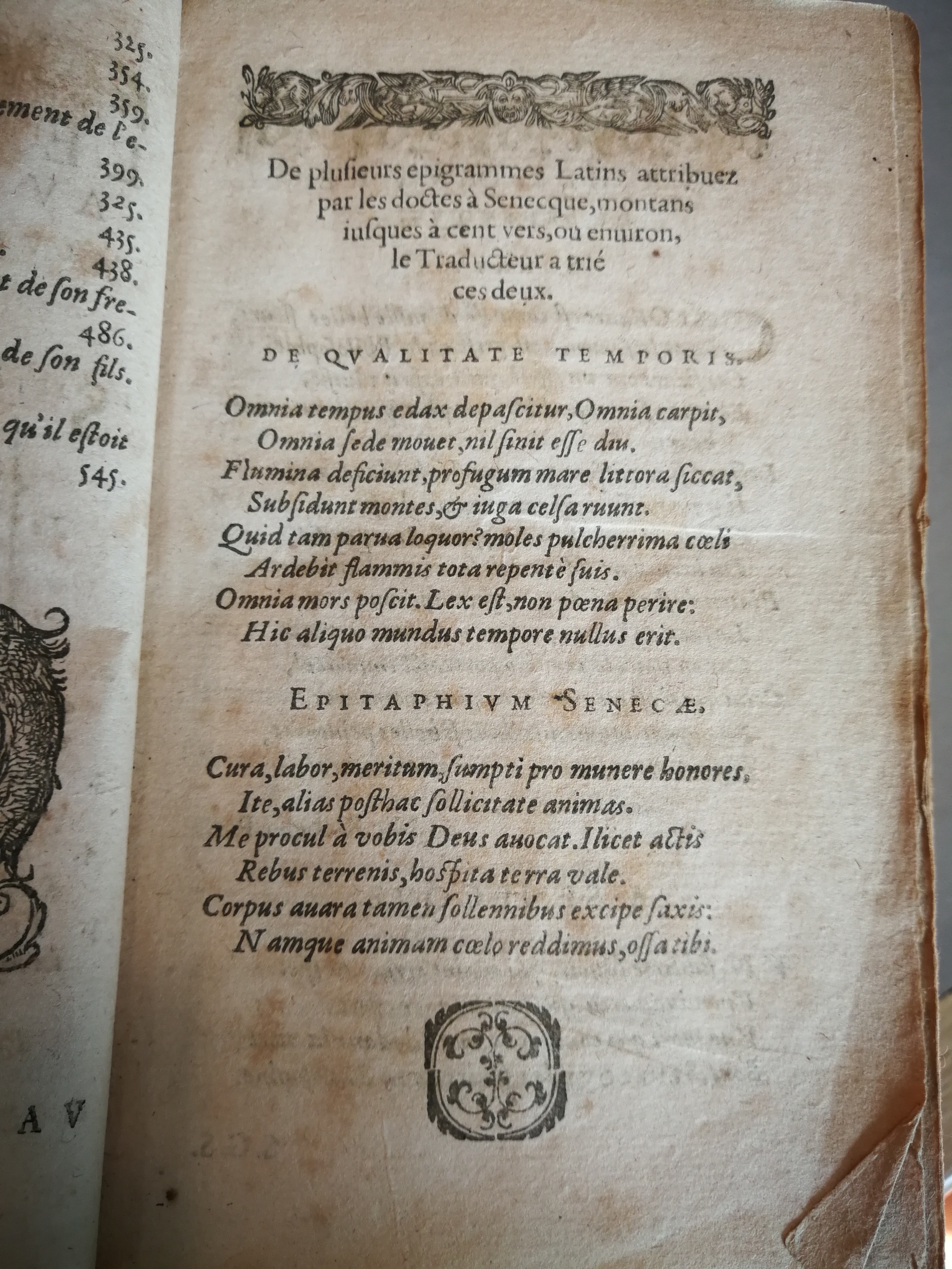 1606 - Jean Arnaud - Œuvres morales et mêlées de Sénèque, Trésor de philosophie morale - BM Marseille