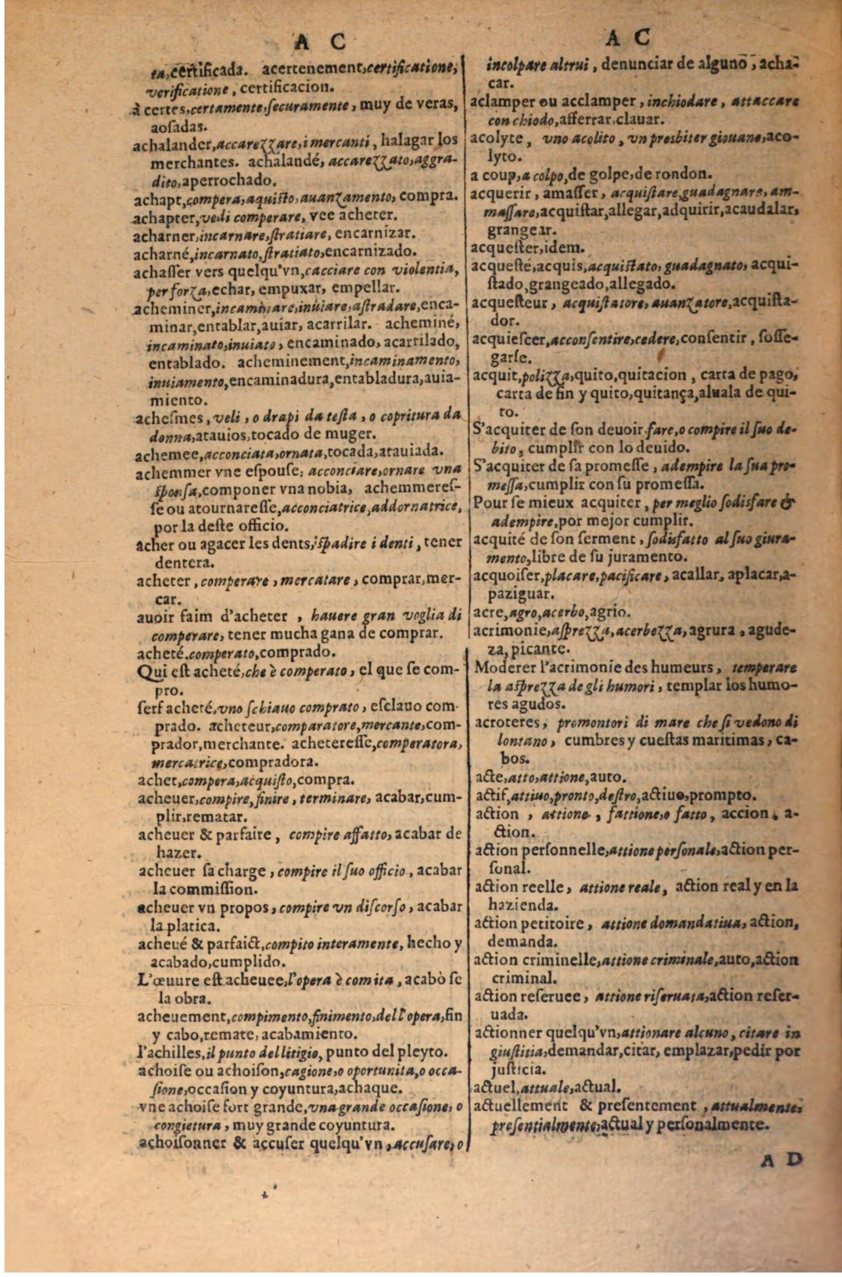 1616 - Pierre de la Rovière - Trésor des trois langues (Seconde partie) - BSB Munich