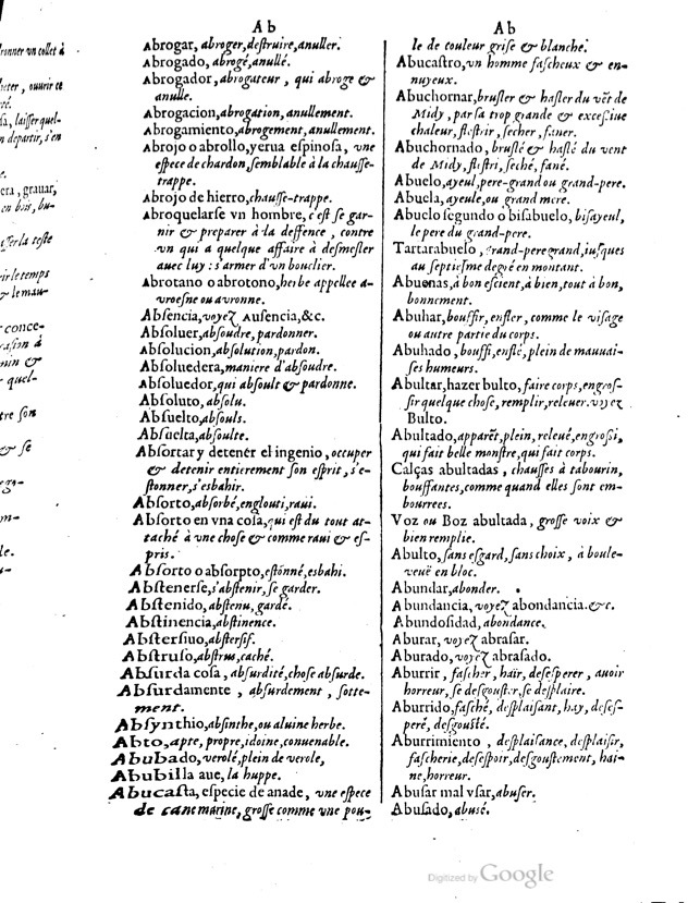 1621 - Adrian Tiffaine - Trésor des deux langues espagnole et française - BM Lyon