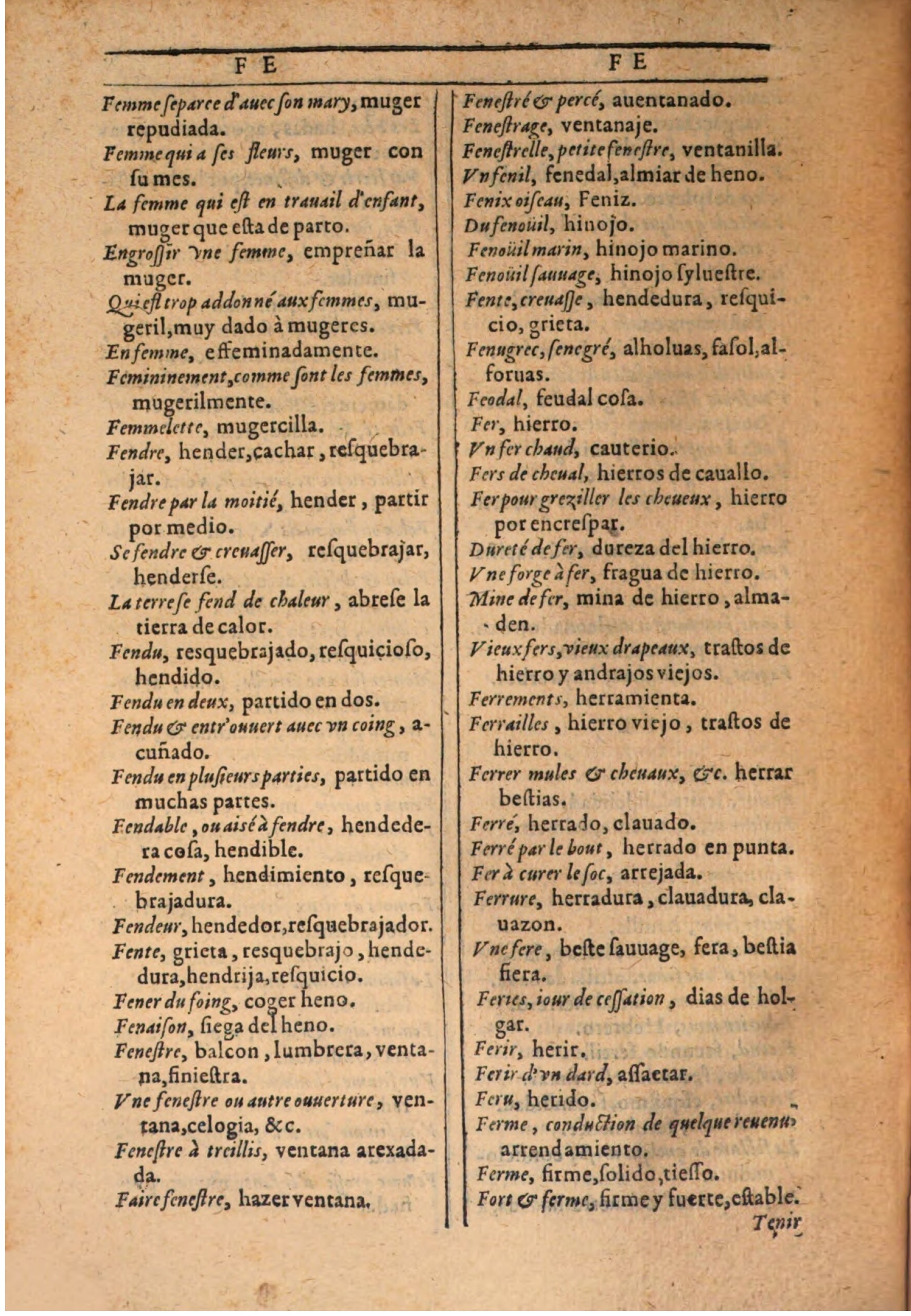 1607 - Marc Orry - Trésor des deux langues espagnole et française (Seconde partie) - BSB Munich