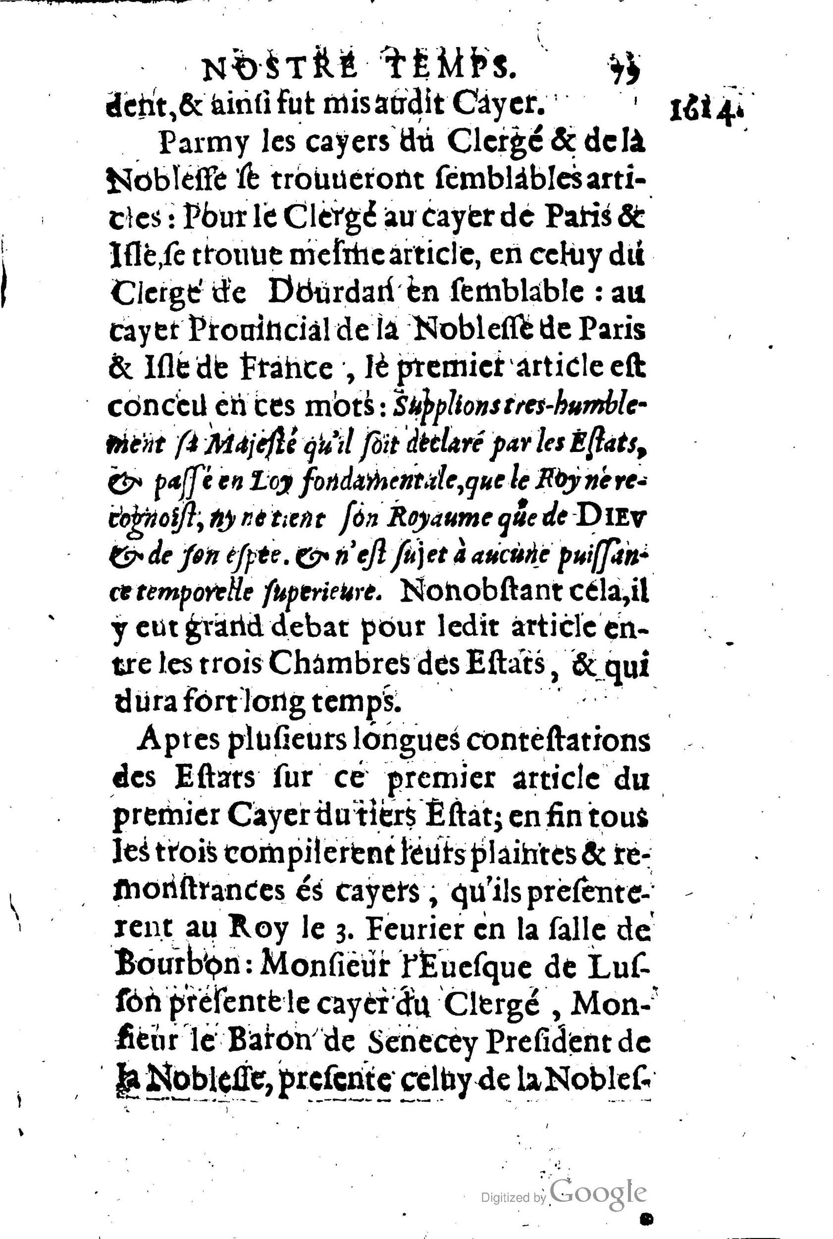 1623 - Joseph Bouillerot - Trésor de l’histoire générale de notre temps - BM Lyon