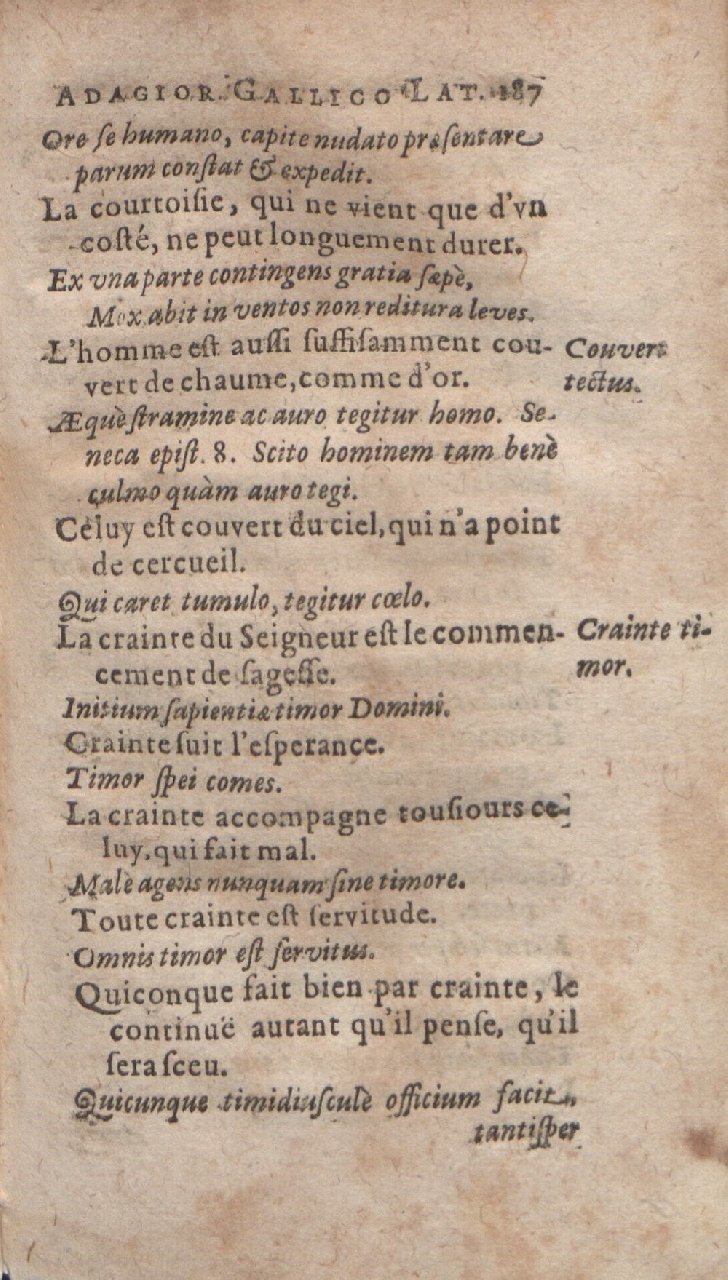 1612 - Dominicus Custos - Trésor des proverbes français  - Bibliopol-Olomuc