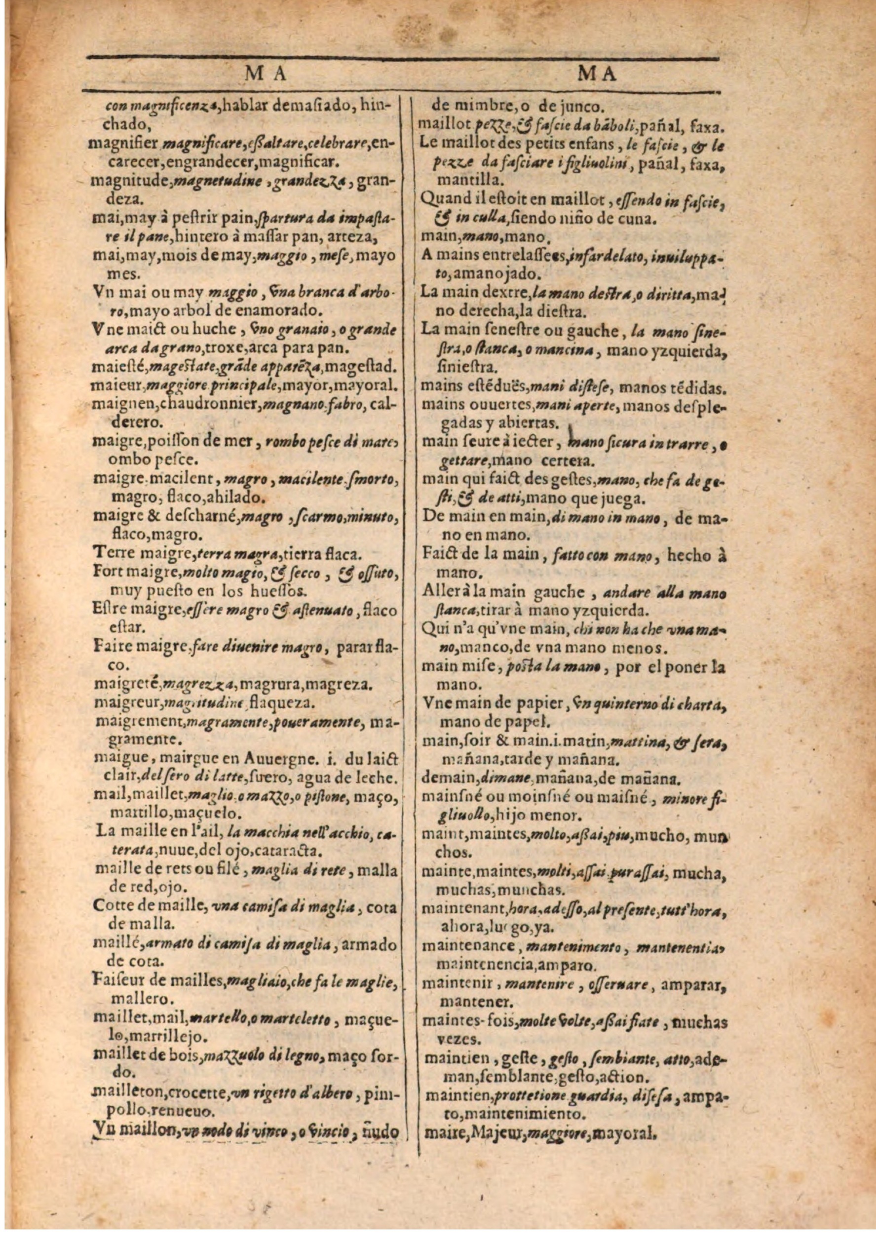 1609 - Philippe Albert et Alexandre Pernet - Trésor des trois langues française, italienne et espagnole (Seconde partie) - BSB Munich 1609 - Philippe Albert et Alexandre Pernet - Trésor des trois langues française, italienne et espagnole (Seconde partie) - BSB Munich