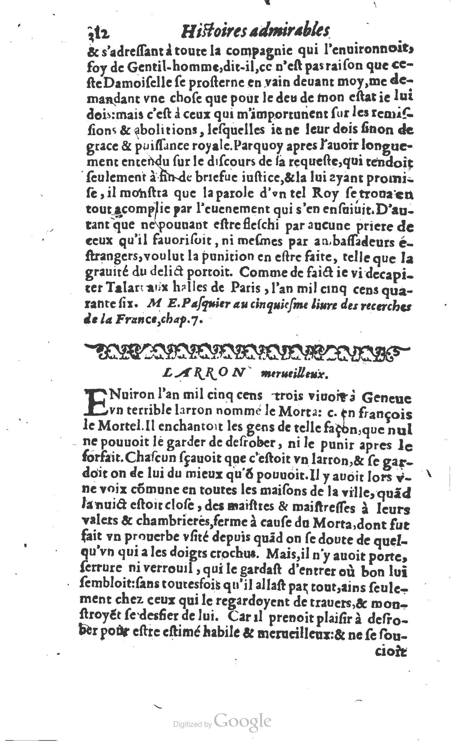 1610 - Paul Marceau - Trésor d’histoires admirables et mémorables - Princeton
