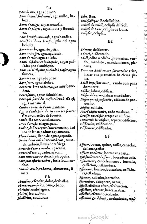 1621 - Adrian Tiffaine - Trésor des deux langues espagnole et française - BM Lyon