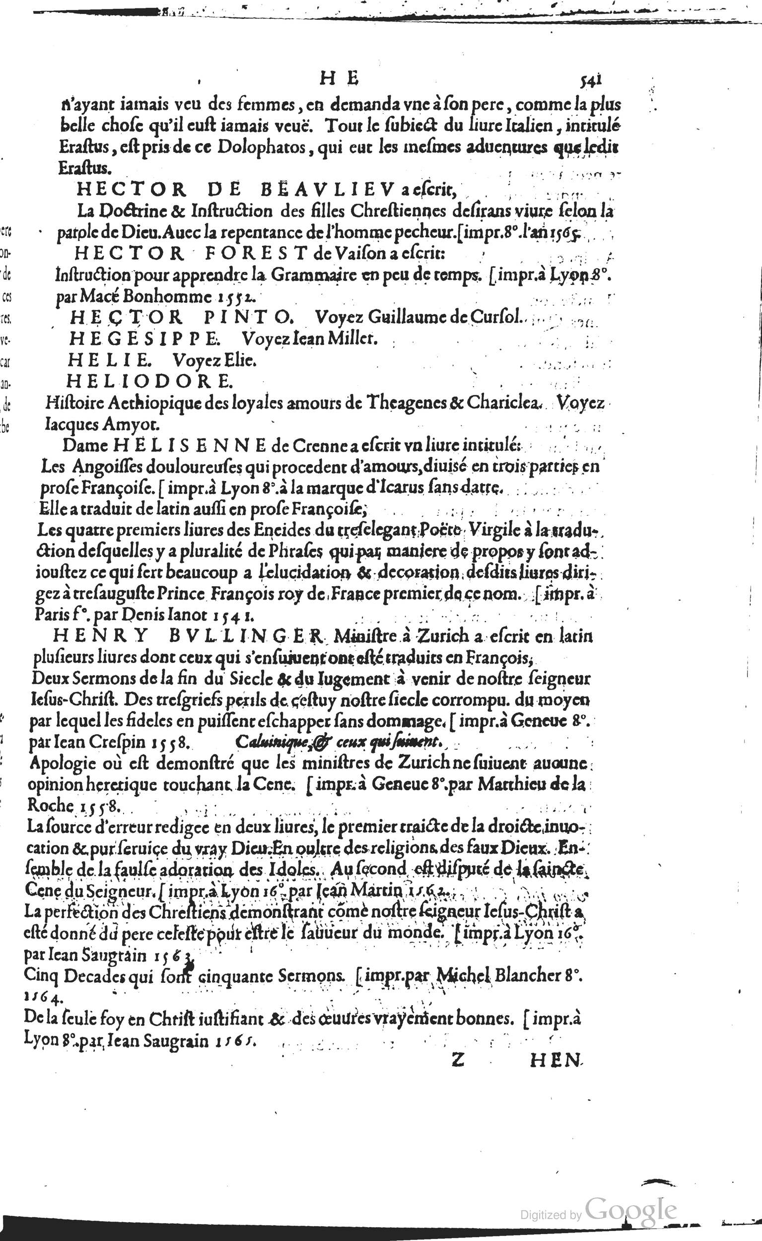 1585 - Barthélemy Honorat - Bibliothèques françaises - BSB Munich