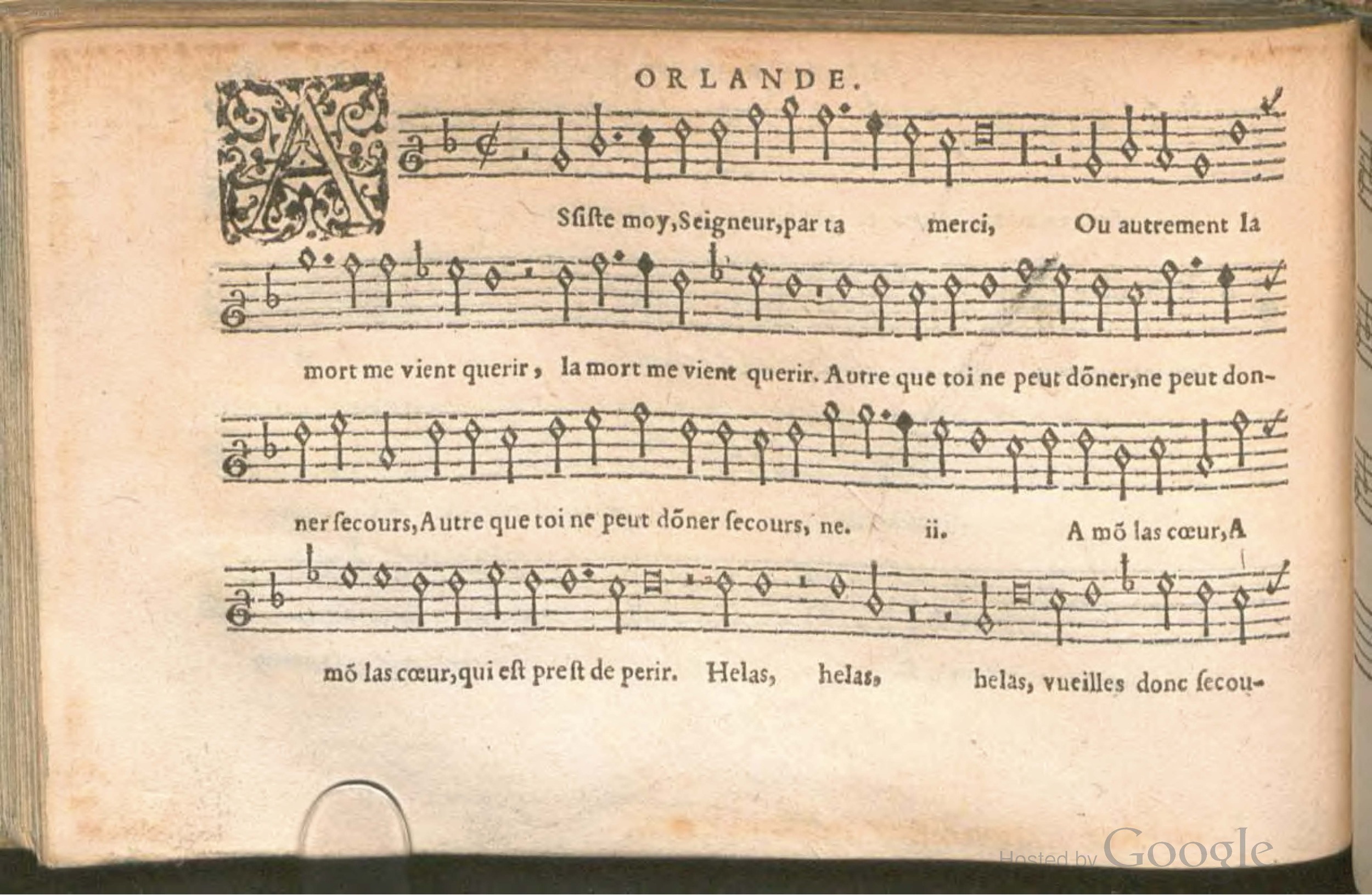 1576 - [Pierre de Saint-André] - Trésor de musique d’Orlande de Lassus Superius - BSB Munich