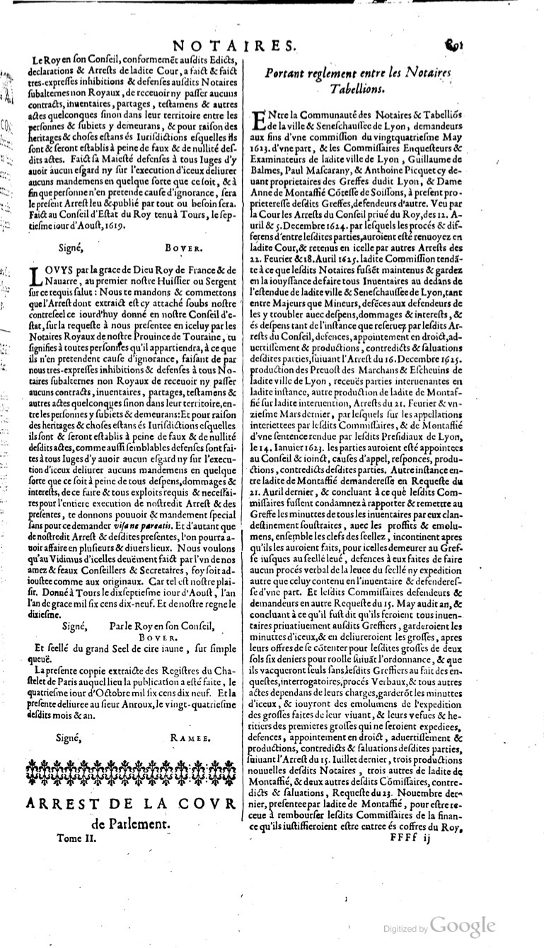 1629 - Veuve Nicolas Buon - Trésor du droit français (29620 T. 2) - BM Lyon