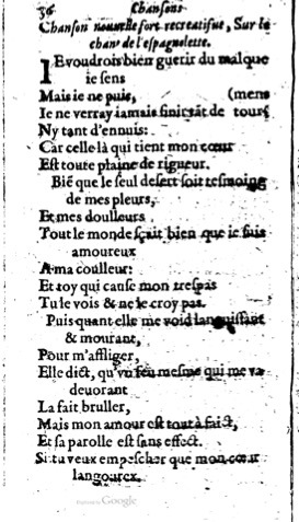 1623 - Jacques Cailloüé - Trésor ou recueil des chansons amoureuses - British Library
