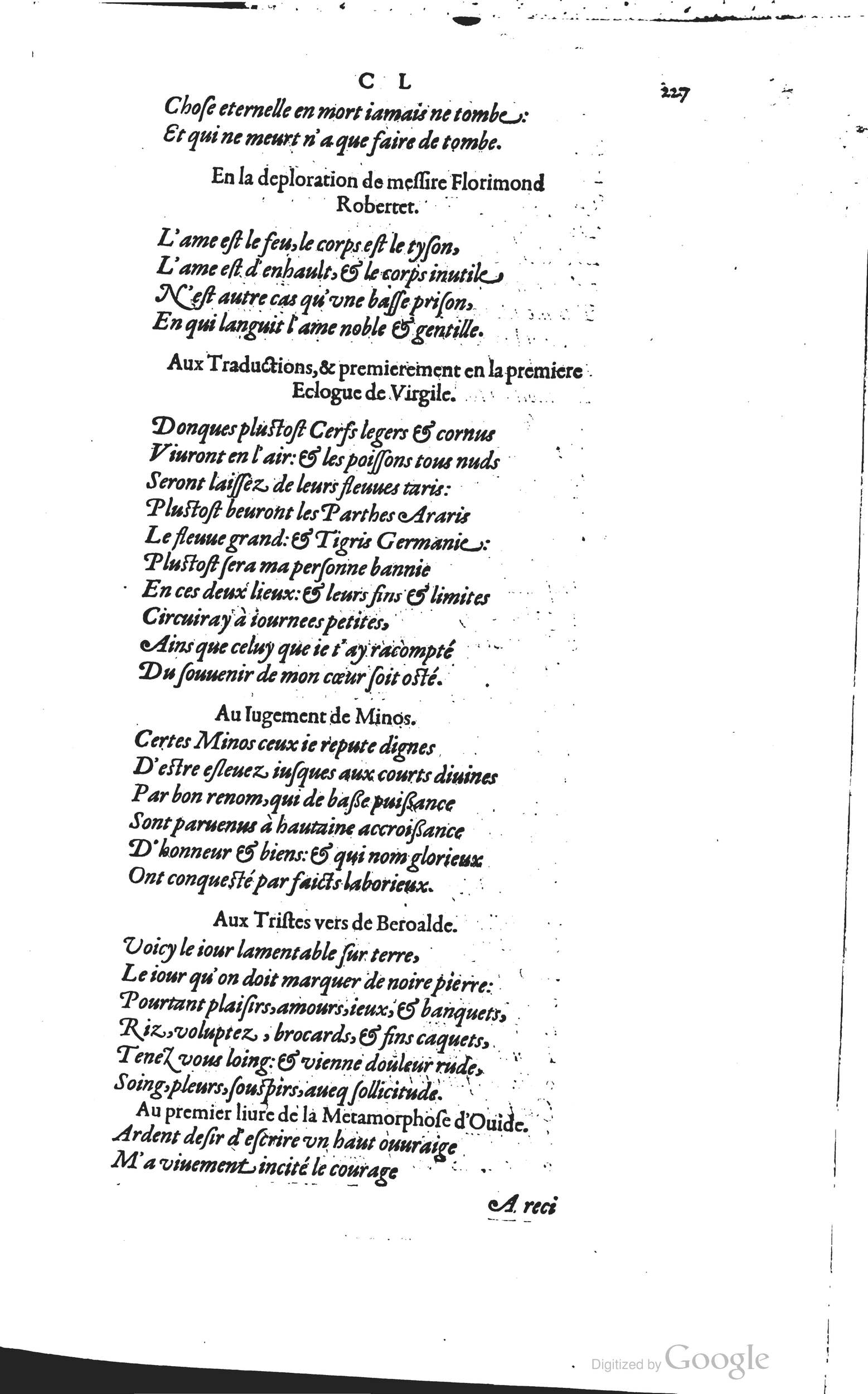 1585 - Barthélemy Honorat - Bibliothèques françaises - BSB Munich