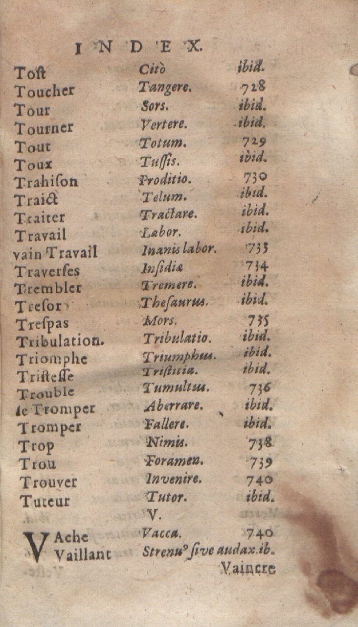 1612 - Dominicus Custos - Trésor des proverbes français  - Bibliopol-Olomuc