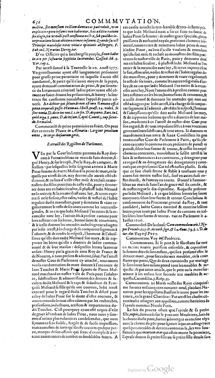 1629 - Veuve Nicolas Buon - Trésor du droit français (21754 T. 1) - BM Lyon