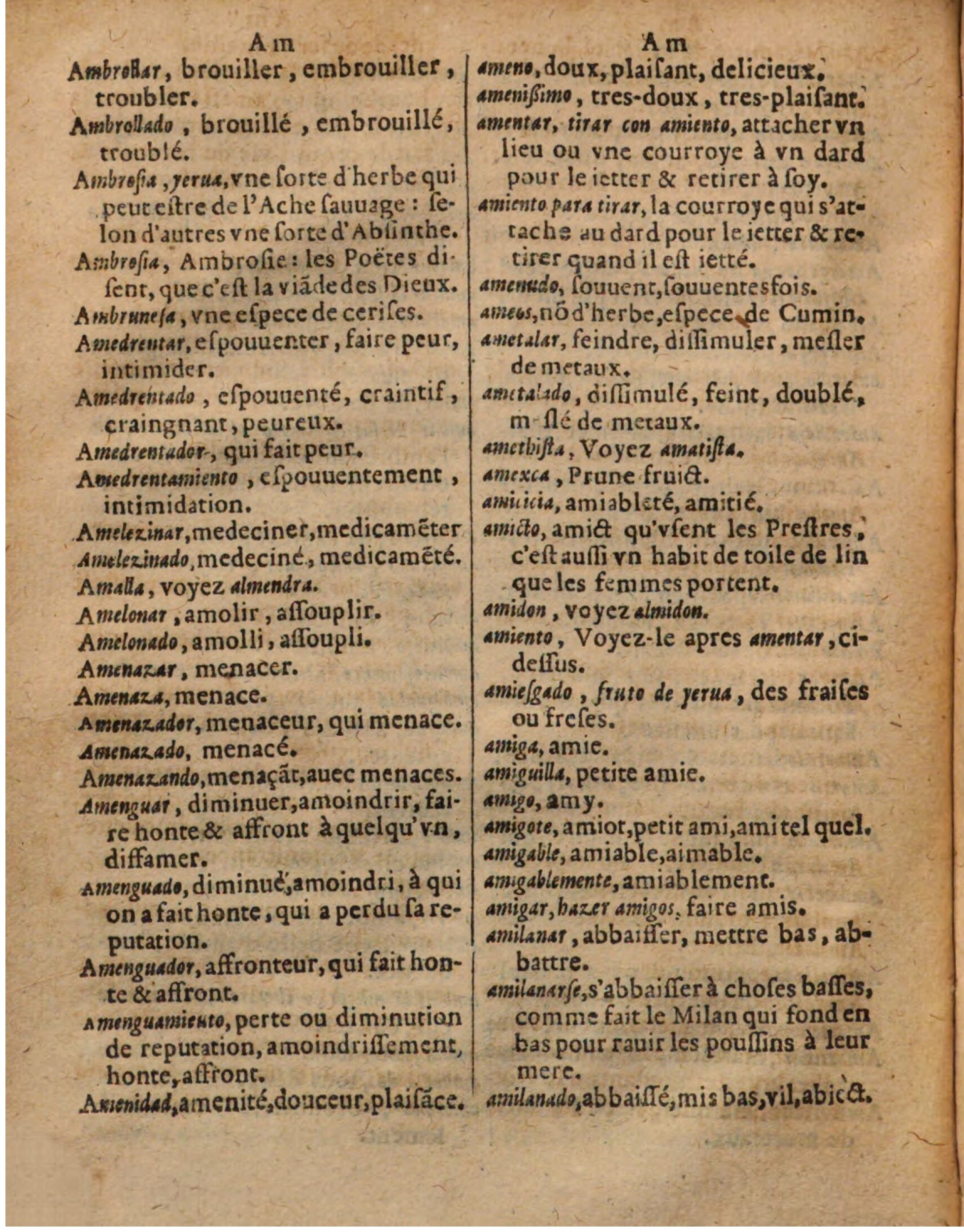 1625 - Hubert Antoine - Trésor des deux langues espagnole et française - Augsbourg