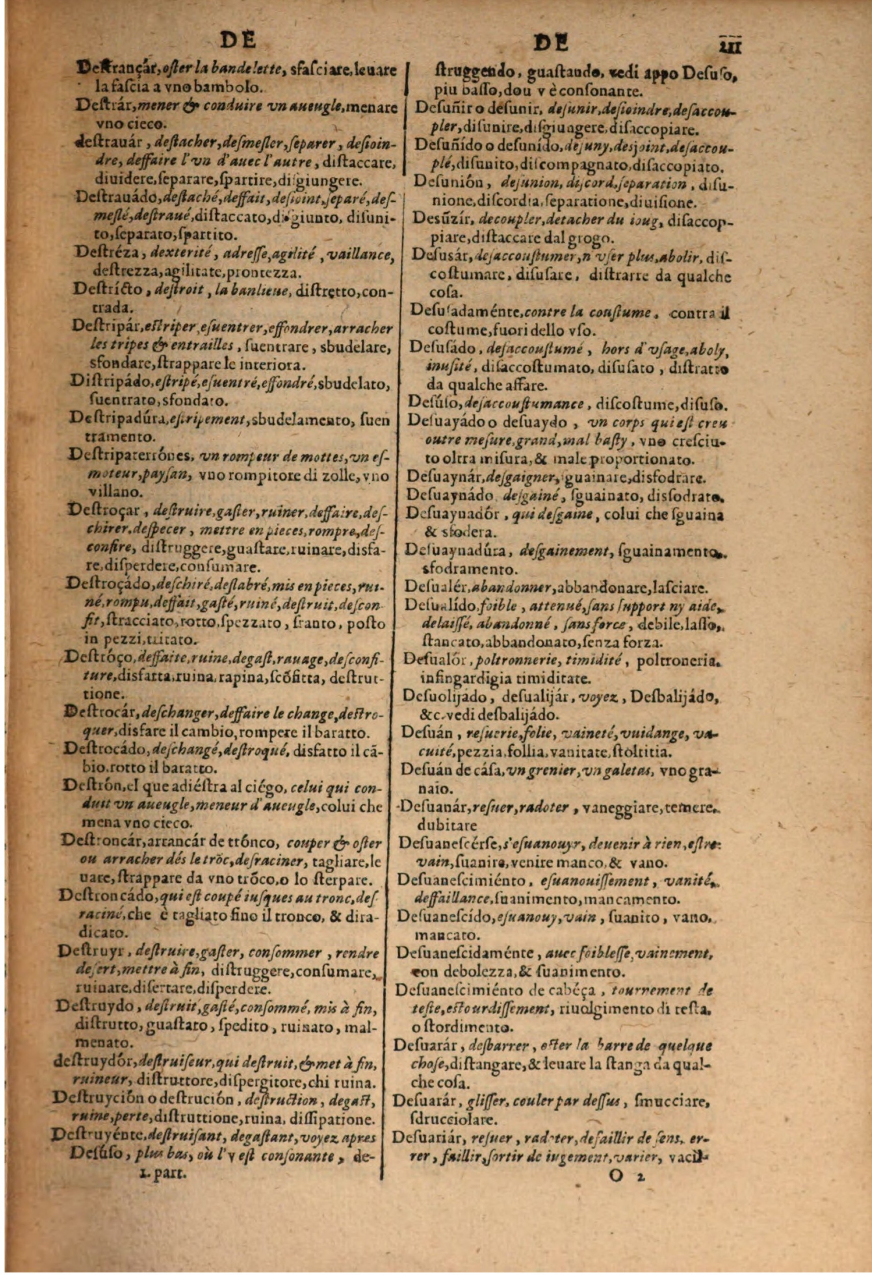 1606 - Samuel Crespin - Thresor des trois langues, francoise, italiene et espagnolle - BSB Munich