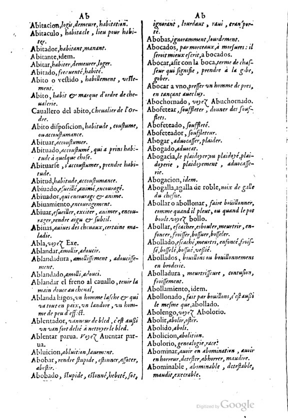 1621 - Adrian Tiffaine - Trésor des deux langues espagnole et française - BM Lyon